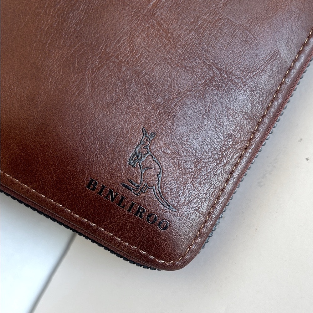 Men's  Brown BINLIROO Leather Wallet